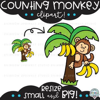 Counting Monkey Clipart by Rainbow Sprinkle Studio - Sasha Mitten