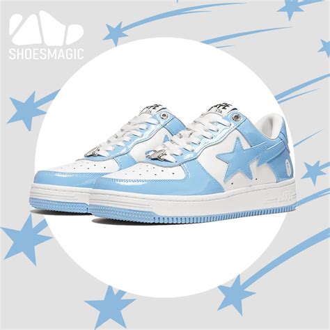 Bape Sta Ape-Man Head Low Cut Blue Fashion Trendy Sneakers Men Women ...