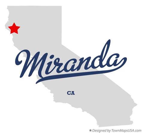 Map of Miranda, CA, California