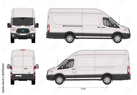 Ford Transit cargo van vector template Stock Vector | Adobe Stock