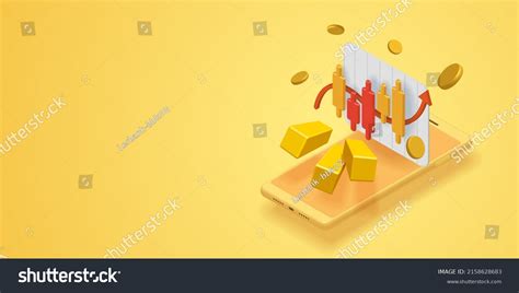 Candlestick Chart Graphs Gold Bars Buying Stock Vector (Royalty Free ...