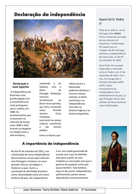 A ATUALIDADE DA INDEPENDÊNCIA DO BRASIL – 1822 a 2022 | História em Movimento