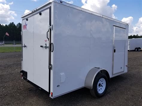 Enclosed Trailer 6x12 White Single Axle (ad 20) - USA Cargo Trailer