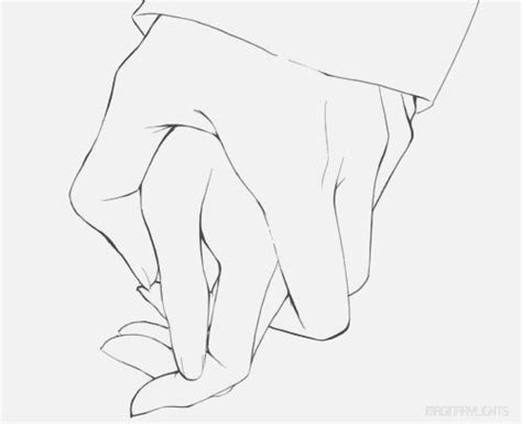 Anime Couple Holding Hands Drawing