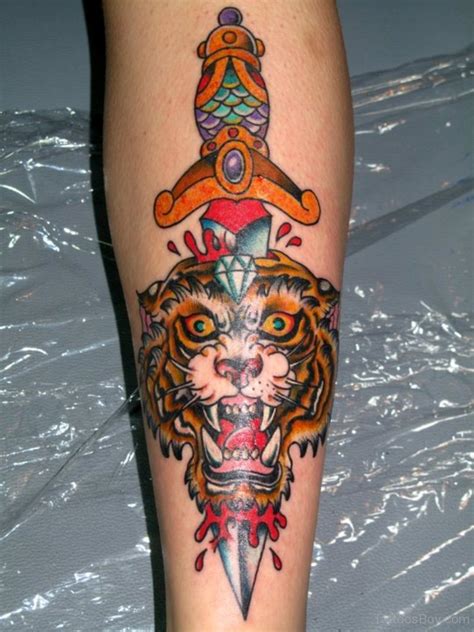 Tiger Dagger Tattoo | Tattoo Designs, Tattoo Pictures