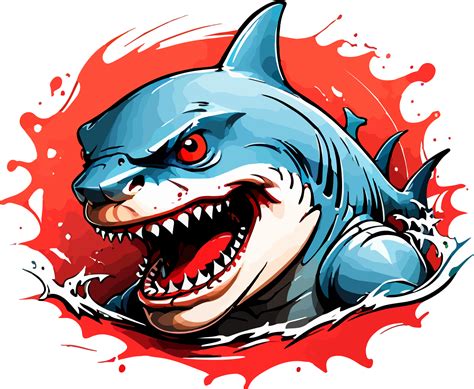 Angry Shark Logo Cartoon AI Generative 33033364 PNG