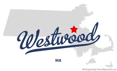 Map of Westwood, MA, Massachusetts