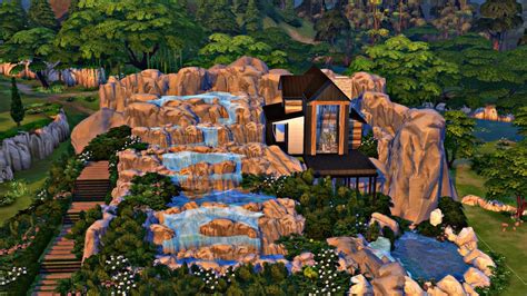 Waterfall Family House // The Sims 4 Speedbuild // No CC - YouTube