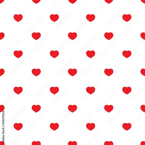 Red hearts seamless pattern on white background. Fashion love graphics ...