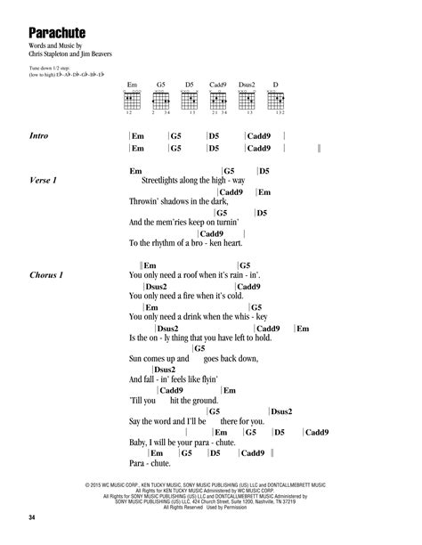 Parachute by Chris Stapleton - Guitar Chords/Lyrics - Guitar Instructor