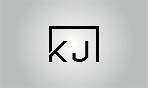 Letter KJ logo design. KJ logo with square shape in black colors vector ...