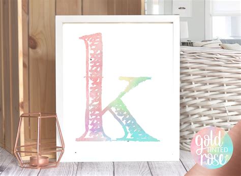 INSTANT DOWNLOAD Letter K Printable Letter - Pastel Rainbow Printable ...