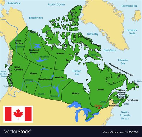 A Map Of Canada With Provinces And Capitals World Maps New Canada Map ...