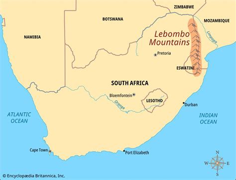 Lebombo Mountains: map - Kids | Britannica Kids | Homework Help