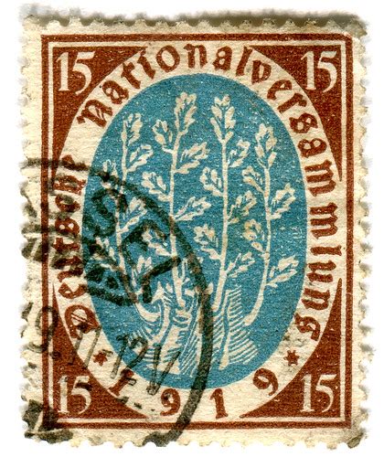 Germany postage stamp: oak tree | c. 1919, a Republic Nation… | Flickr