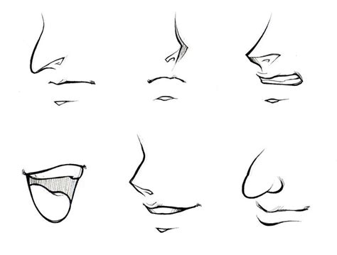 Click through for manga drawing instruction Manga Nose, Manga Mouth, Anime Mouth Drawing, Nose ...