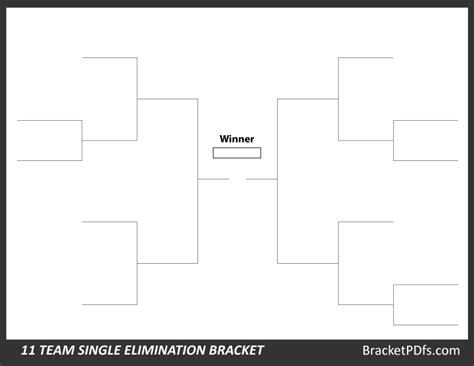 11 Team Bracket Single Elimination - Printable Bracket in 14 different ...