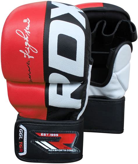 RDX MMA Hybrid Gloves Red - Fighters Dome