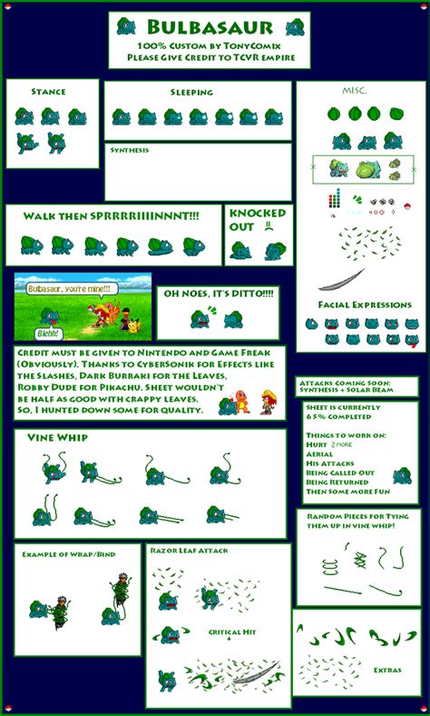 Bulbasaur Sprite Sheet by Benthos1 on DeviantArt