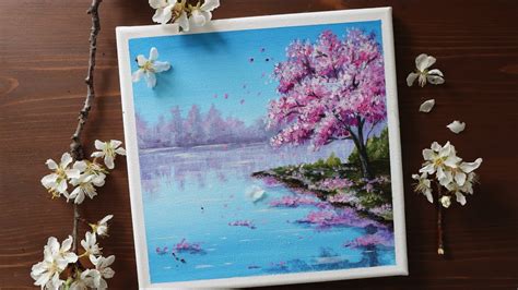 Acrylic Cherry blossoms acrylic painting Art & Collectibles etna.com.pe