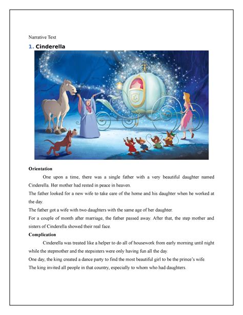 Narrative Text Cinderella Beserta Artinya LEMBAR EDU