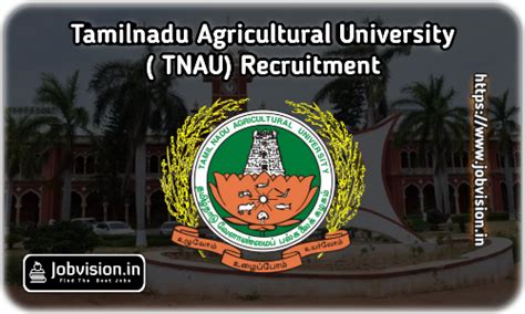 TNAU Recruitment 2021 | Teaching Assistant and Other Posts | 07 Vacancys | walk-in Interview