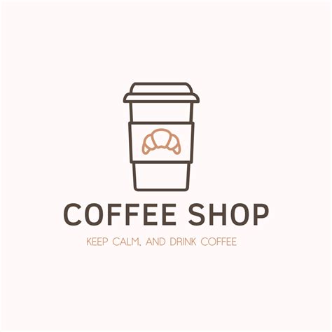 Coffee Cup & Croissant logo | Coffee shop logo design, Coffee shop logo ...