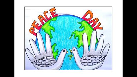 INTERNATIONAL PEACE DAY DRAWING EASY/ WORLD PEACE DAY POSTER/ HOW TO ...