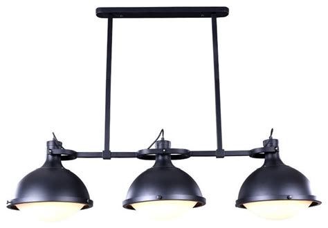 3-Light Industrial-Style Island Pendant With Iron Holder - Industrial ...