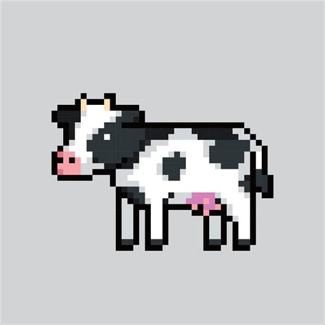 Pixel art illustration Cow. Pixelated Cow. Cute Barn Cow animal icon ...