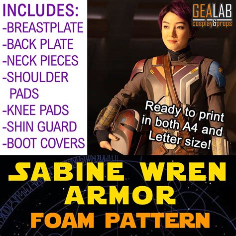 Sabine Wren Armor Pieces PDF Pattern for Foam Cosplay star Wars Ahsoka ...