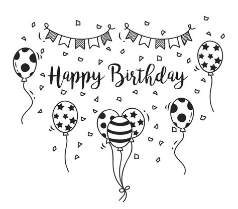 Birthday doodle set Vector | Premium Download