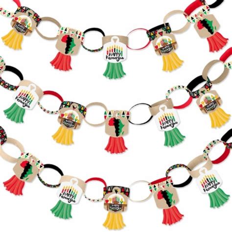 Big Dot of Happiness Happy Kwanzaa - 90 Chain Links & 30 Tassels Paper ...