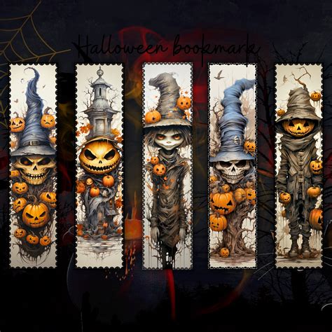 Set 2 Halloween 20 Bookmarks Printable Bookmarks Digital - Etsy