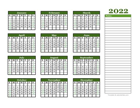 Printable Annual Calendar 2022 | PRINTABLE CALENDAR 2023