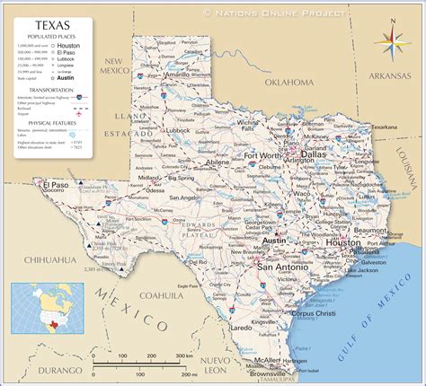 Reference Maps of Texas, USA - Nations Online Project