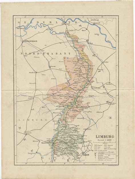 Antique Map of Limburg by Kuyper (1883)