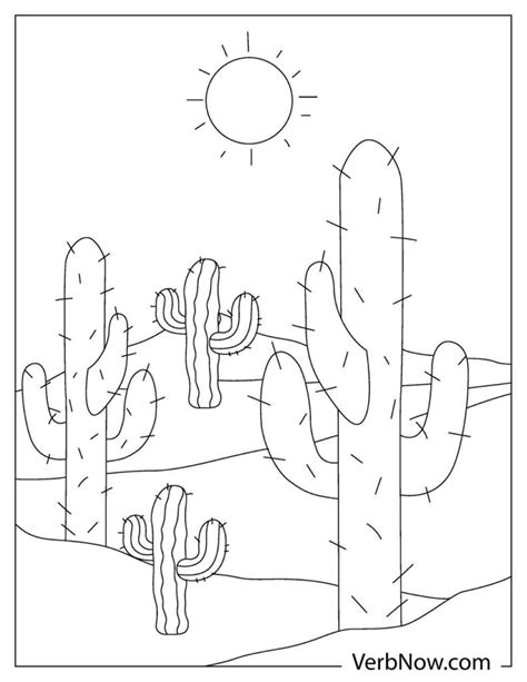 Free DESERT LANDSCAPE Coloring Pages for Download (Printable PDF)