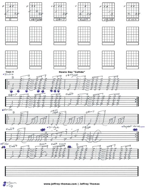 Howie Day Collide Free Guitar Tab by Jeffrey Thomas