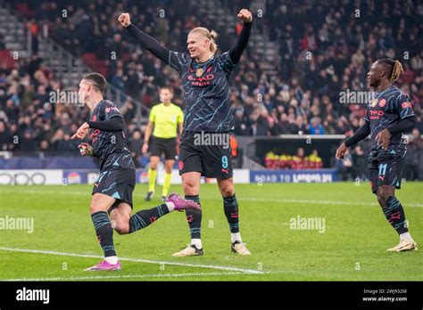 Phil Foden of Manchester City celebrates scoring during the UEFA ...