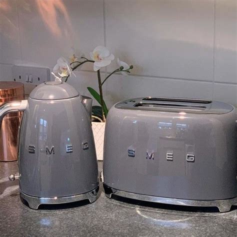 Smeg TSF01 2-Slice Toaster, Grey in 2021 | Smeg, Slate grey, Kettle and ...