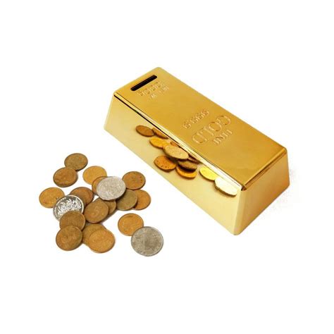 Gold Bar Coin Bank Novelty Golden Brick 999.9 Fine Net Wt 1000G Decoration On Top Of Bullion ...