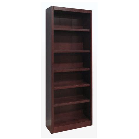 6 Shelf Wood Bookcase, 84 inch Tall, Cherry Finish - Concepts in Wood ...