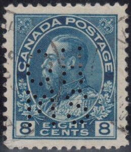 Stamp: King George V (Canada) (King George V 1911-22 "Admiral' Issue - Perf Large "OHMS") Sn:CA ...