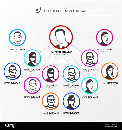 Organigrama creativo. Plantilla de diseño infográfico. Ilustración ...