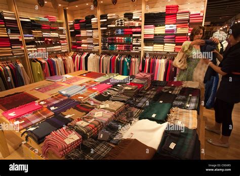 Scotland, Edinburgh, Shop Display in the Tartan Weaving Mill Stock Photo - Alamy