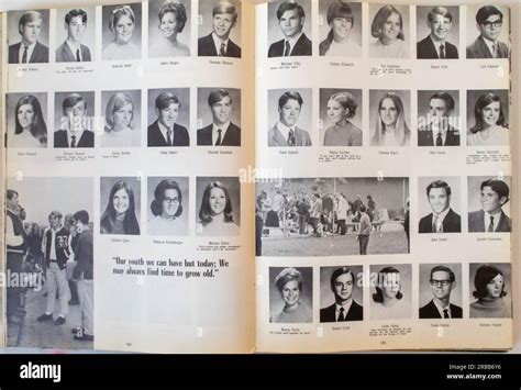 Vintage 1970 high school yearbook, USA Stock Photo - Alamy