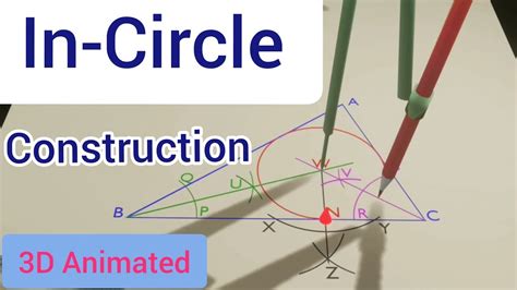 Inscribed circle. Incircle. Construction. Inscribed circle to a triangle. Class 10. Math ...