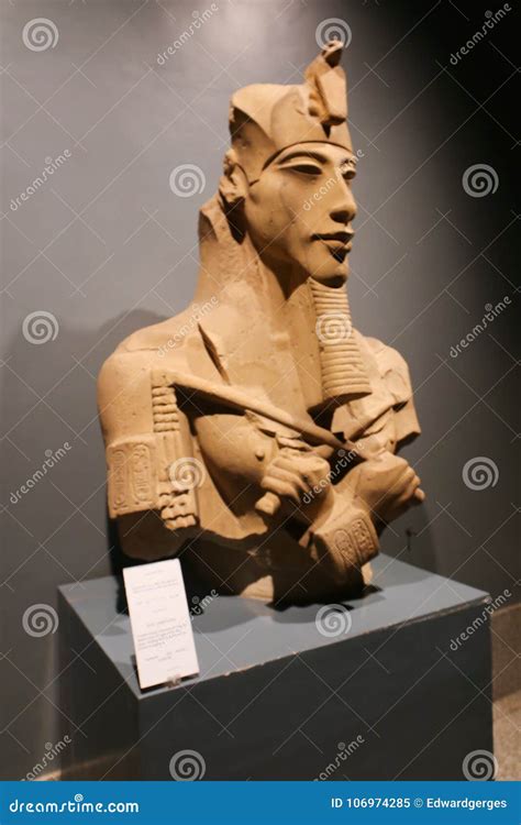 Ancient Akhenaten Statue Inside Luxor Museum Egypt Editorial Image ...