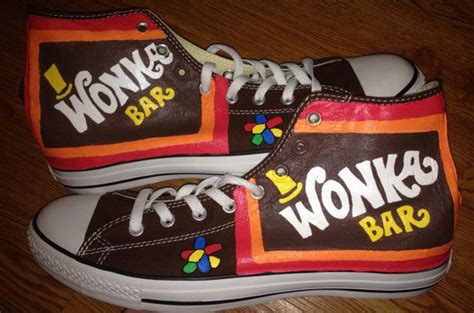 Wonka Bar Hand Painted High Top Converse by CandysCustomPaints, $110.00 Cute Converse, Converse ...